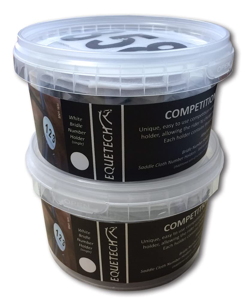 Equetech Bridle Dressage Number Holders (Black Patent, Pair)