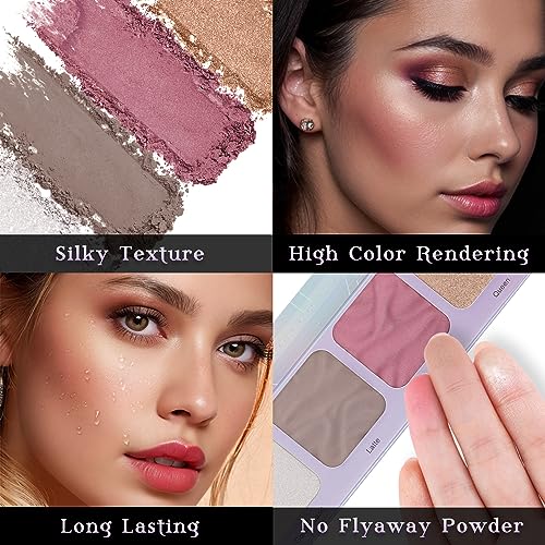 Color Nymph 4 Color Facial Palettes with Highlighter Blush Contour