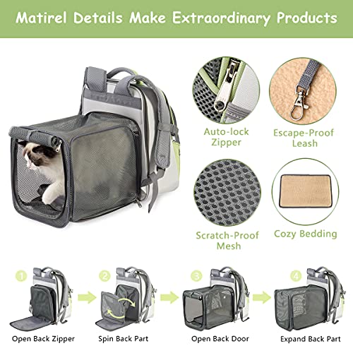 Hanjo Pets Cat Backpack Expandable Pet Carrier Backpack Mesh