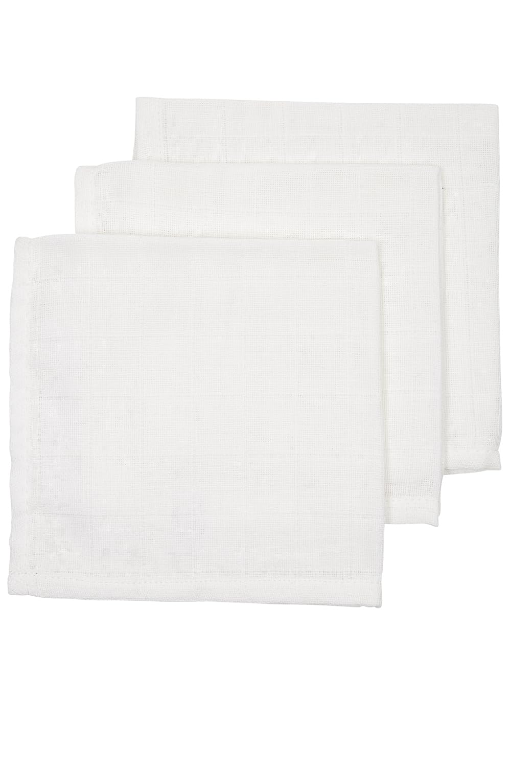 Meyco 457000 Set of 3 Muslin Towels 100% Cotton White 30 x 30 cm