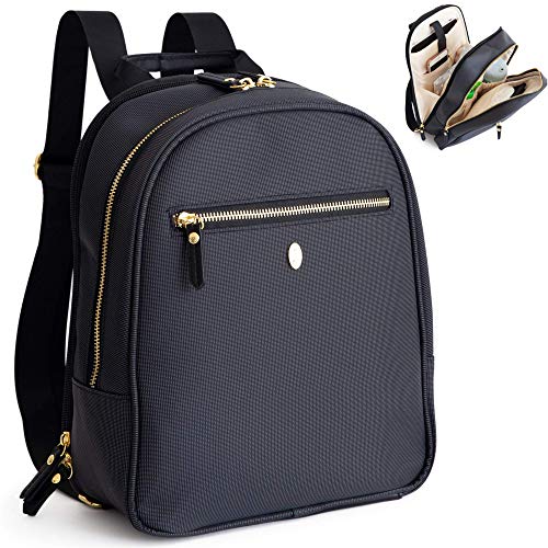 Small Baby Backpack Diaper Bag, Black - Stylish and compact, fits all essentials, prevents back pain and leaves your hands free for your baby, durable and well-constructed - Idaho Jones - Claremont