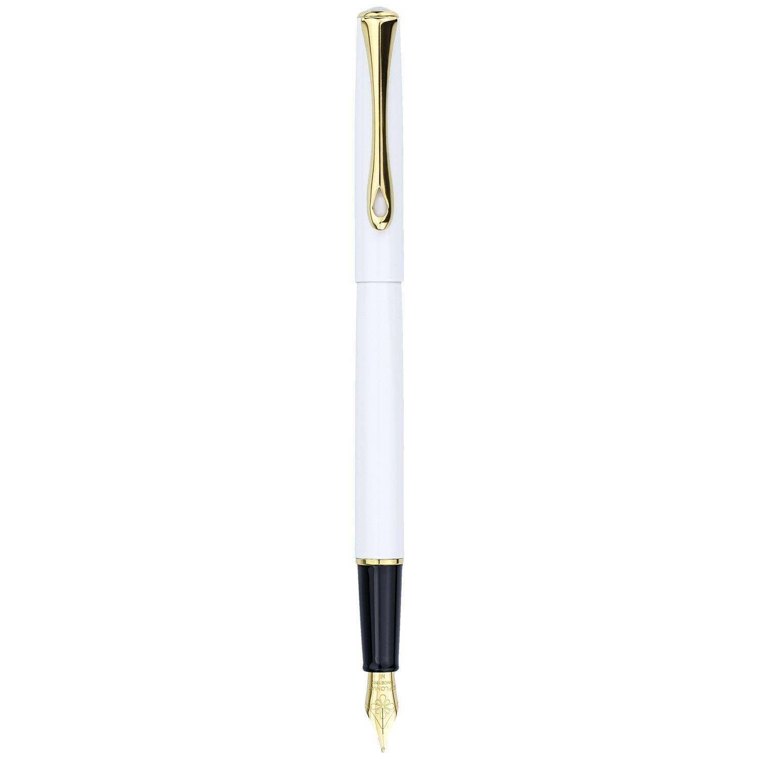 DIPLOMAT - D40705025 - Traveller Fountain Pen White and Gold - With Stainless Steel Nib - Chic and Elegant - Long Lasting - White and Gold