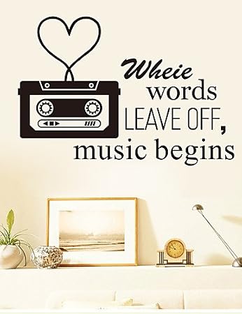 Zypa Wand Sticker Wand Aufkleber Stil Musik Beginnt Englisch Worte
