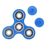 Hand Tri Spinner Fidget Toy with High Speed Si3N4 Hybrid Ceramic Bearing Ultra Durable Non-3D Printed for Relieves ADD,ADHD,Anxiety,and Autism Adult kids by LeshionLife (blue)