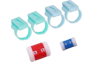 SHXXYLJH Finger Guides Crochet,Knitting Supplies,Soft Yarn Guide Finger Holder Universal Knit Count Color Starter Kit,Plastic Weaving Cream Thread Guide Separated Thimble Crafts Accessories Tools(6pcs)