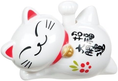 Phoneyesong Solar Lucky Cat Smile Maneki-Neko with Waving Hand