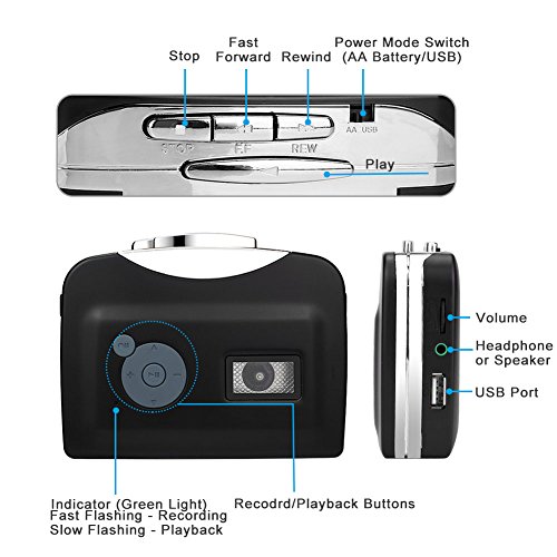 2 SubClap+Cassette+Portable+Converter+Earphones