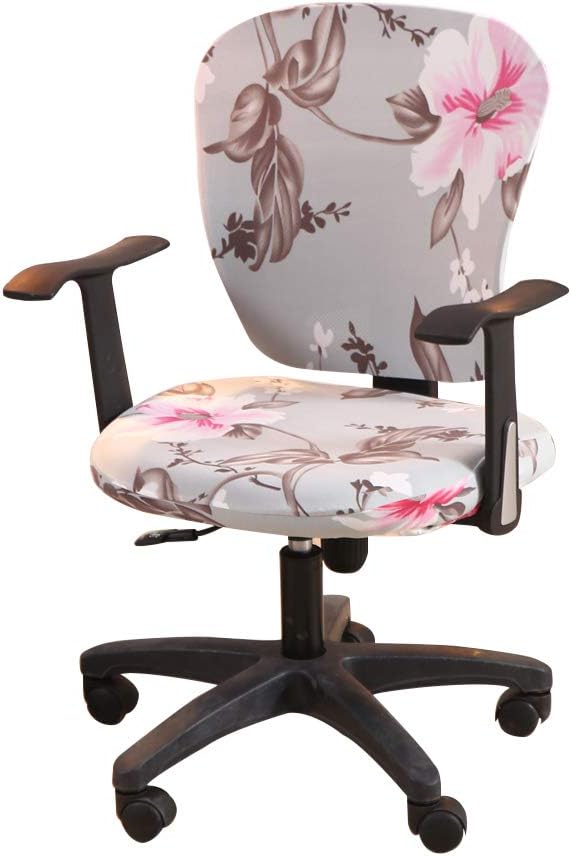 Slipcovers - Jinzio Computer Office Chair Cover - Split Protective & Stretchable Cloth Polyester Universal Desk Task Chair Chair Covers Stretch Rotating Chair Slipcover, Grey Blue