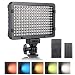 ESDDI LED Video Light, 176 LED Ultra Bright Dimmable CRI 95+ Camera Light with Battery Set and 5 Color Filters for DSLR Cameras Camcorder