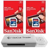 2 PACK - SanDisk 32GB SD HC Class 4 Secure Digital High Speed SDHC Flash Memory Card SDSDB-032G 32G 32 GB GIGS (S.B32.RTx2.562) LOT OF 2 - Retail Packaging