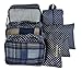 7 Set Travel Packing Organizer,Waterproof Mesh Durable Luggage Travel Cubes,1 Shoe Bag (navy dot)