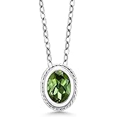 Gem Stone King Gemstone Birthstone Pendant Necklace For Women | 925 Sterling Silver | Oval 7X5MM | With 18 Inch Silver Chain | Fine Jewelry Gift for Her Women Mom Wife