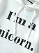 PERSUN Women's Cute White Letter Print Long Sleeve Unicorn Hoodie Sweatshirt,Medium