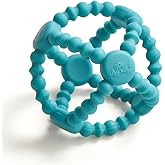 Itzy Ritzy Silicone Teething Ball – Flexible Teether Ball Soothes Sore Gums & Features Easy-to-Grip Design; Made of BPA-Free Silicone; Designed for Ages 3 Months and Up (Teal)