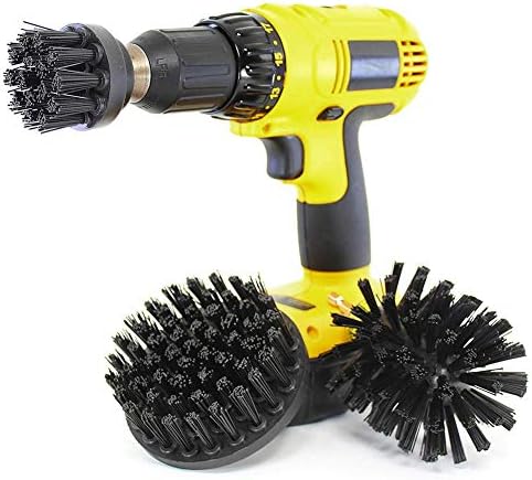 BrawljRORty Gardening Tools, 3Pcs/Set Electric Drill Brush Kit Plastic Round Carpet Glass Cleaning Scrubber