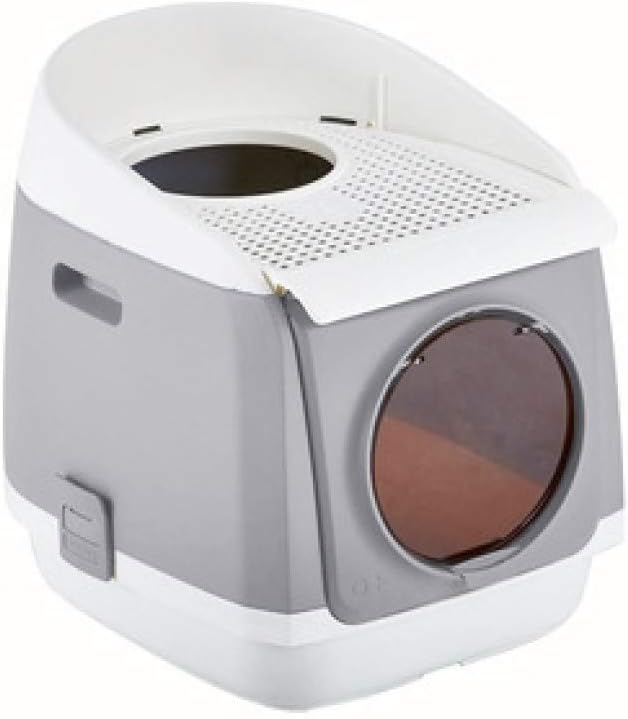 HRYSHY Cat litter Indoor Cat Sandbox Kitten Litter Box Closed Tray Toilet Bedding Training 3 Colors Detachable Bedpan Small Medium Pet Accessories,gray,M(549x459x492mm)
