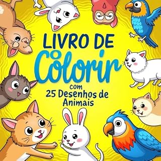 Livro Livro de colorir com 25 desenhos de animais