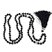 malahill mala beads necklace for women man, mala bracelet, prayer beads necklace, black onyx tassel necklace