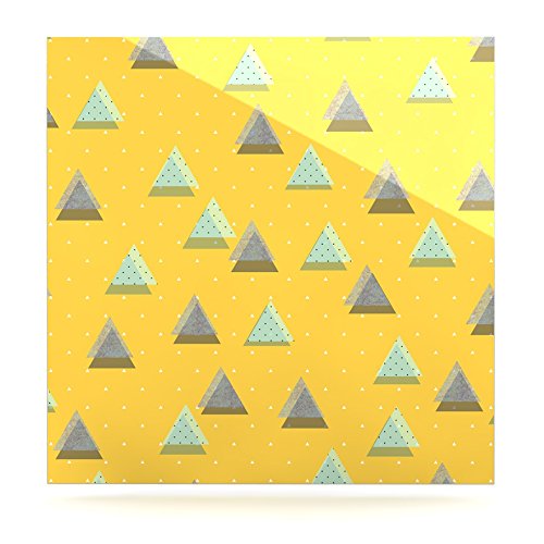 Kess Eigene Strawberringo Dreiecke Gelb Geometrische Luxe Platz