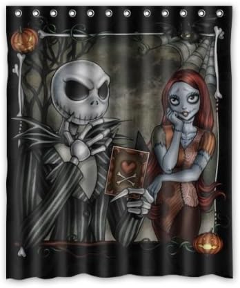Hertanercase jack skellington the nightmare before christmas Custom 100% Polyester Shower Curtain 60" x 72"