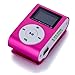E-XUJING Mini USB Clip MP3 Player LCD Screen Support 32GB Micro SD TF Card Hot Pink