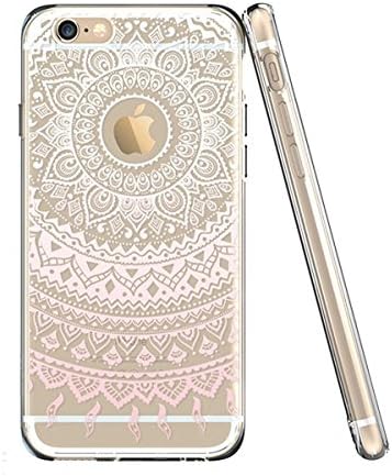 Ecarer iPhone 6, iPhone 6S Case, iPhone 6 Case Clear Hybrid Case [One Piece] TPU Bumper +Hard PC Back Cover Protective Case for iPhone 6s/iPhone 6 (Pink Manjusaka)