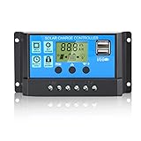 Anern 30A PWM Solar Charge Controller, 12V 24V
