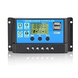 Anern 30A PWM Solar Charge Controller, 12V 24V