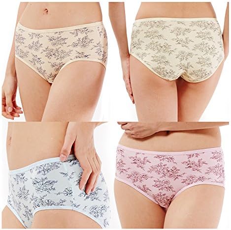 Women's 4 pack Bamboo Viscose Fiber Multi Pack Plus Size Stretchy Soft Breathable High Middle Waist Panties,7/L