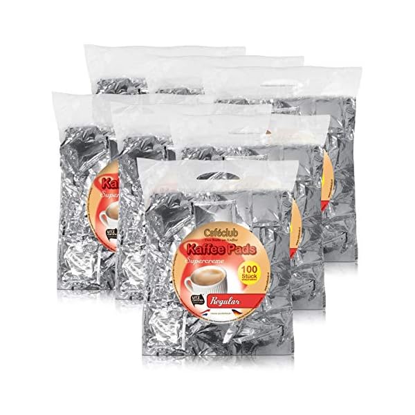 7x Cafeclub Regular Kaffeepads Megabeutel je 100 stk. normale Röstung einzeln verpackt