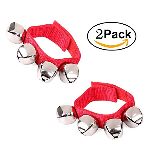 OPOCC Â Musical Rhythm Toys Wrist Bells and Ankle BellsÂ Wrist Foot Bell Instrument Percussion Orchestra Rattles Toy For Children Kids (Red 2 PCS)