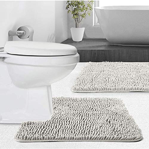 Gorilla Grip Original Shaggy Chenille 2 Piece Area Rug Set, Includes