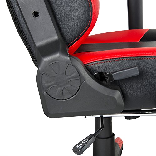 GreenForest Office Gaming Chair Ergonomic Computer Chair Tilting Lock Function PU Leather High Back Headrest Footrest and Lumbar Pillow, Red - Thumbnail 7