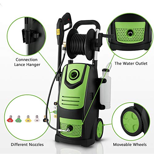 Suyncll Electric Pressure Washer High Power Washer with Reel,3800PSI 2