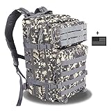 Z ZTDM Outdoor Tactical Backpack, Large 40L Weekend 3- Day Pack, Molle Assault Pack, Bug Out Survival Bag, Embroidered USA Flag Rucksack, Upgraded 900D Oxford Fabric