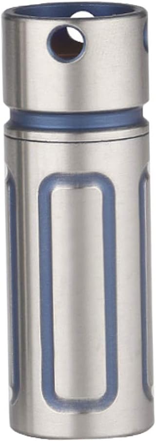 lahomia Titanium Waterproof Sealed Bottle Capsule Toothpick Dry Box Tank for Hiking - Silver, M : Sports & Outdoors