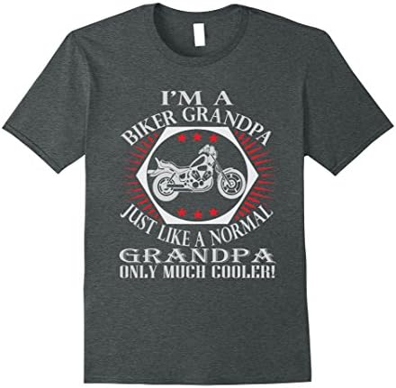 Mens I'M Biker Grandpa Just Like Normal But Much Cooler Shirt XL Dark Heather