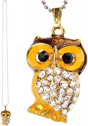 LIANGUK 16GB USB Flash Drive Necklace - Owl Shaped Crystal USB Memory Stick Pendant USB Stick Flash Memory Drive