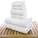 Chakir Turkish Linens Soft Touch Linen Terry Cloth Towel Set, 2 Bath Towels, 2 Hand Towels, 2 Washcloths, White
