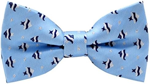 Carahere Boy's Handmade Pre-Tied Patterned Bow Ties fish pattern