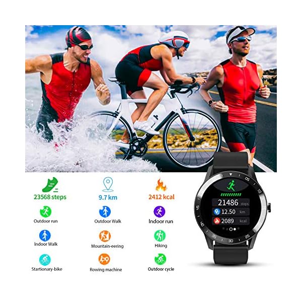 Blackview Smart Watch for Men, Full Touch Screen Fitness Trackers with Heart Rate Sleep Monitor, Fitness Watch with 5ATM…