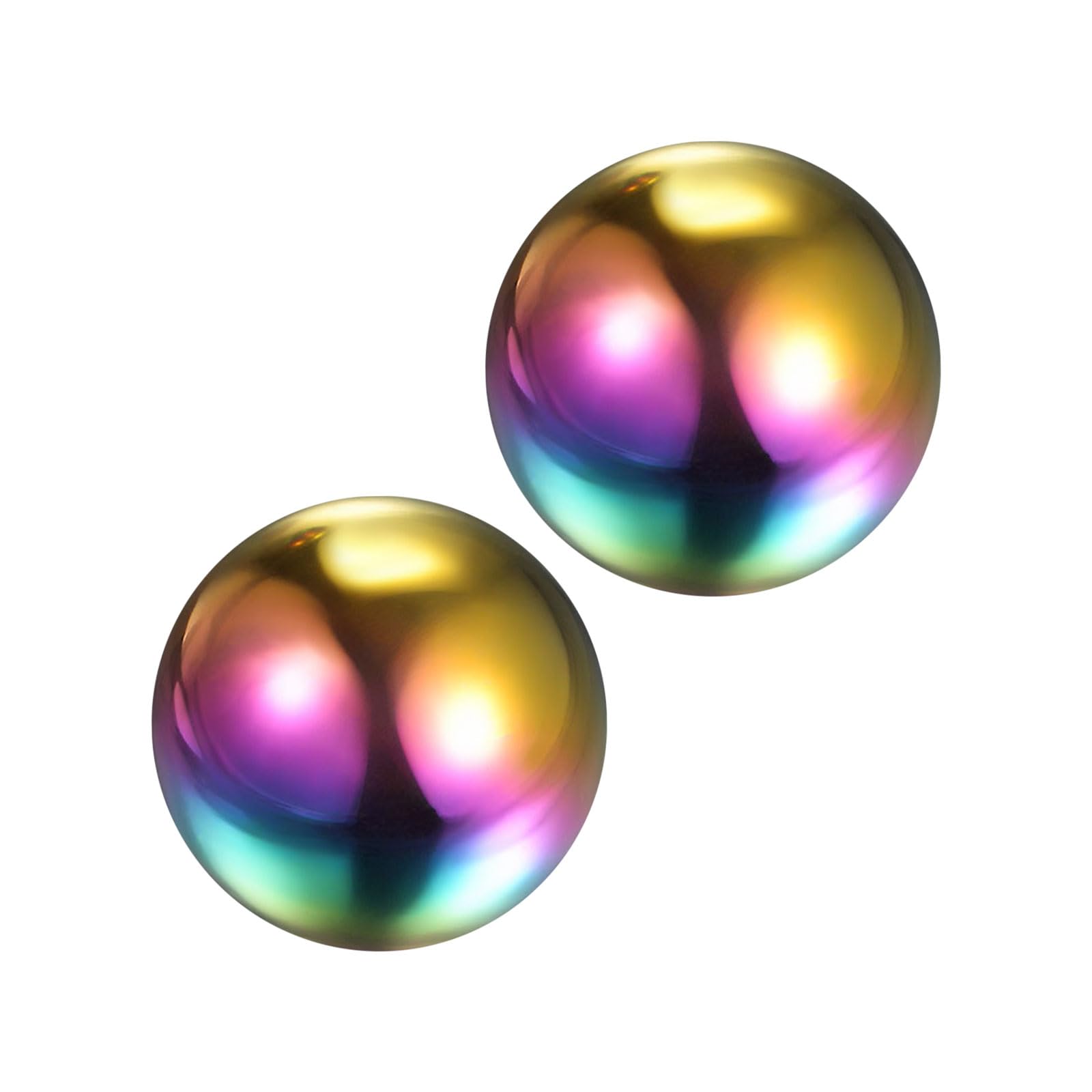 M METERXITY 5-Pack Rainbow Gazing Ball, 2 Inch/ 5.1cm Mirror Polished Hollow Ball for Outdoor Ornament, Stainless Steel Hollow Sphere Gazing Mirror Ball [Rainbow]