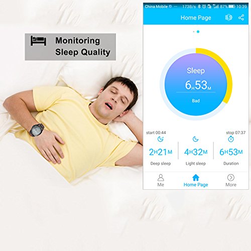 Smart Watch Waterproof IP68 Sport Watch Silicon Rubber Watchband eSmart Fitness Bracelet Support SMS/Altimeter/Pedometer/Barometer/UV /Sleep Monitor/Remote Camera/Calorie for Android iOS iPhone
