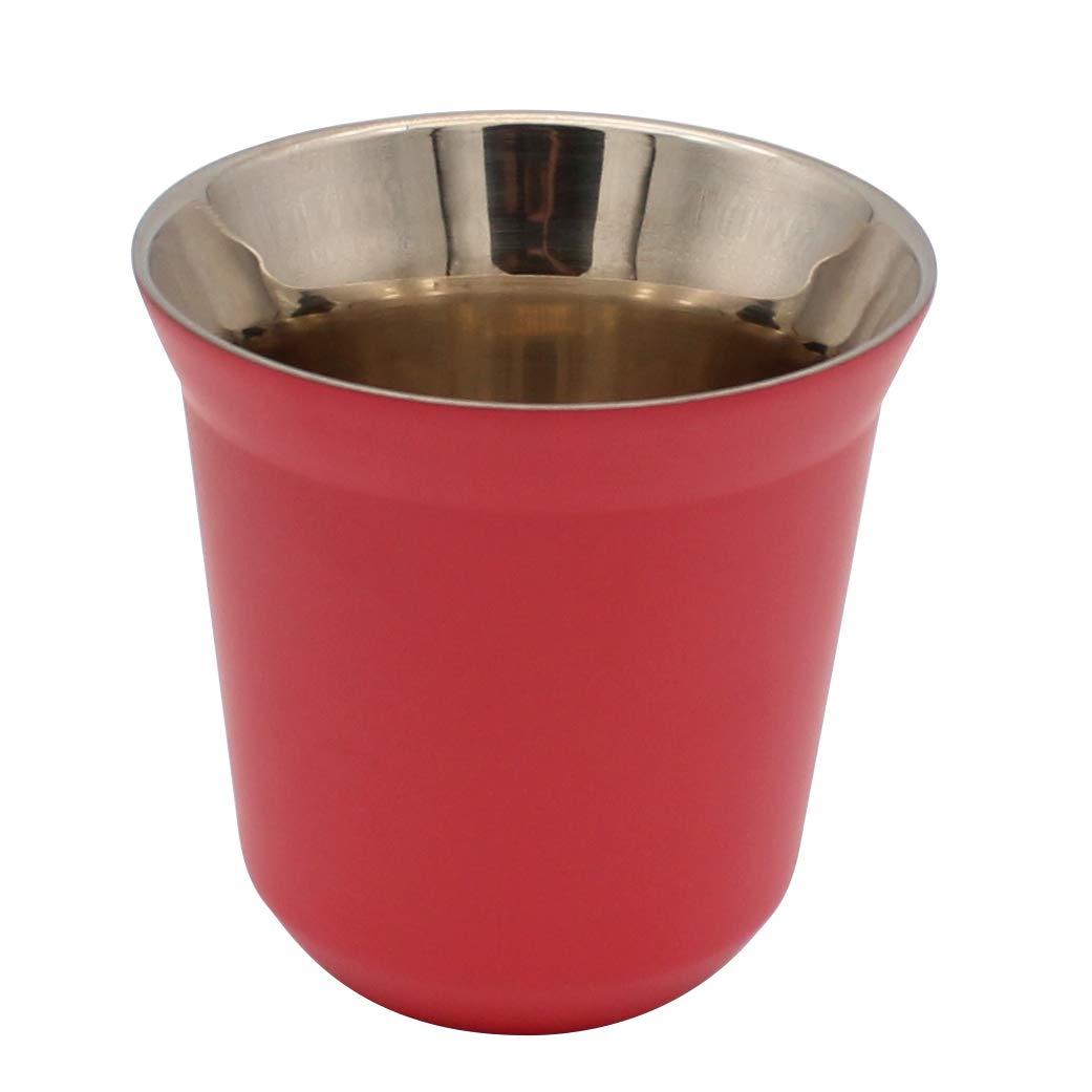 Dianoo Coffee Cup Espresso Cups Stainless Steel Double Wall Thermally Insulated Capsule Fuchsia
