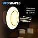 Finduat [30 LED] USB Rechargeable Motion Sensor Night Light, UFO LED Infrared Human Body Induction Lamp 360 Degree Rotation Intelligent Creative Night Light Lamp Wall Lamp(Warm White)