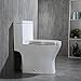 Woodbridge Modern Design, Elongated One Piece Toilet Dual Flush 1.0/1.6 GPF,with Soft Closing Seat, White, T-0032