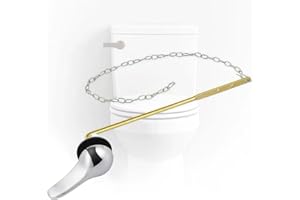 WELCAPAC Universal Front Mount Toilet Flush Handle Replacement with Stainless Steel Flapper Chains - Includes Seal Gasket & N