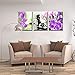 Canvas Print Wall Art Modern Elegant Purple Pink Flowers Zen Stone Spa on Water Canvas Print Wall Art Paintings Modern Artwork For Living Room Total Size 36 plus 16 Inch