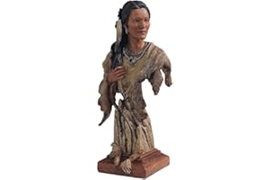 ICE ARMOR 12" H Indian Woman Bust Statue Native American Decoration Figurine Office Desk/Home/Living Room/Table Decor, Perfect House Warming Gifts for New Home