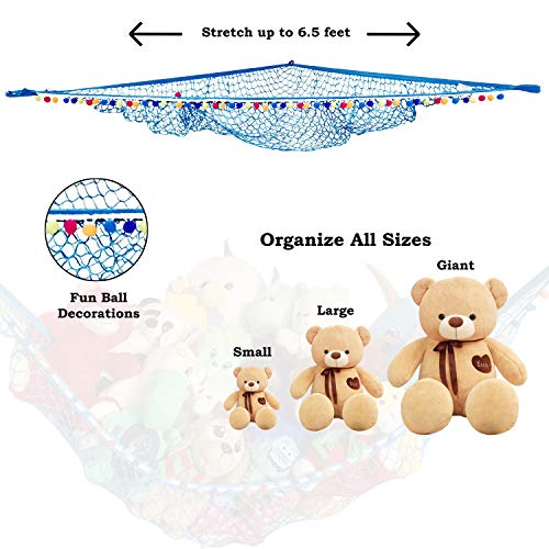 HOME4 Plush Animal Teddy Bear Hanging Storage Toys Hammock Net With Fun